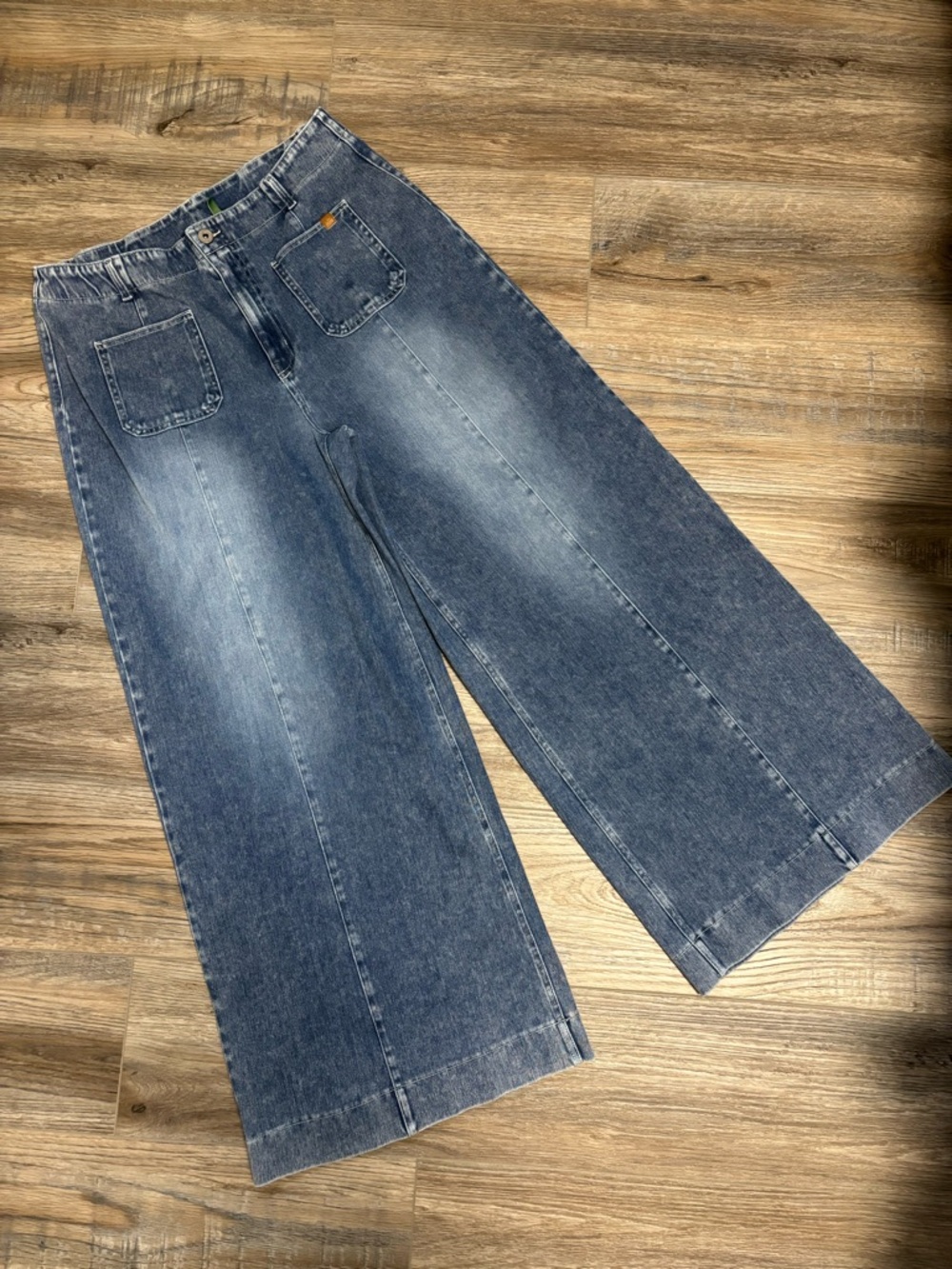 HALARA Wide-Leg High-Rise Denim Jeans - Blue Wash